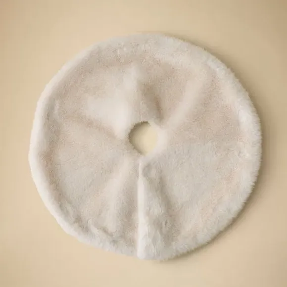 55cm Tree Skirt - Ivory, Faux Fur