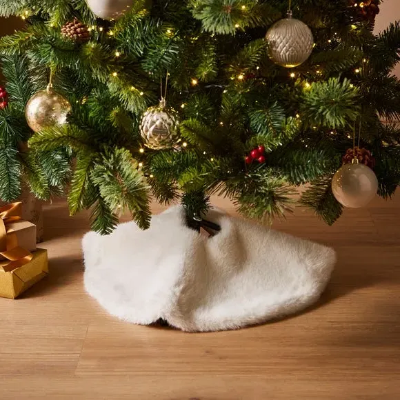 55cm Tree Skirt - Ivory, Faux Fur image