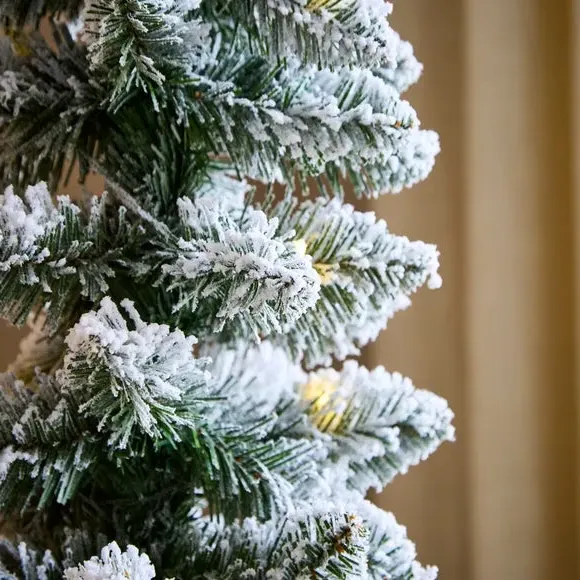 5ft Slim Pre-lit Christmas Tree - Green, Flocked