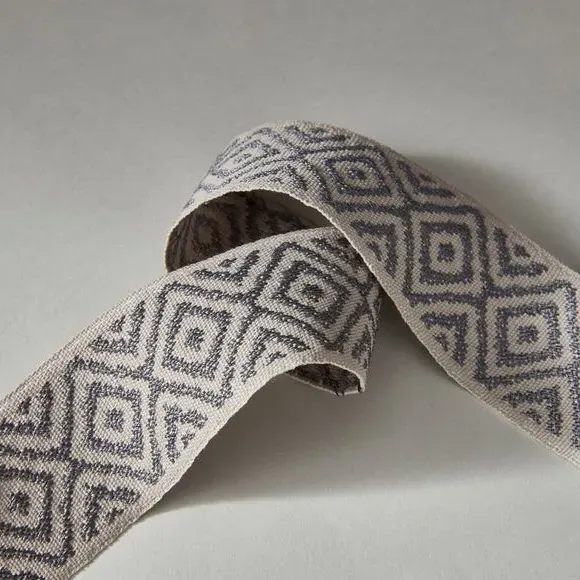 5m Diamond Braid Trim - Black/White image
