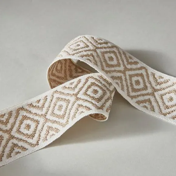 5m Diamond Braid Trim - Natural