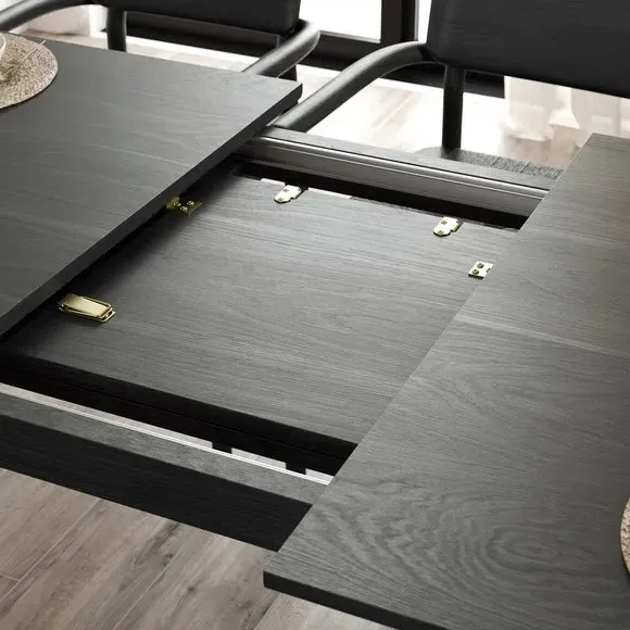 6-8 Seater Extendable Dining Table - Black Oak