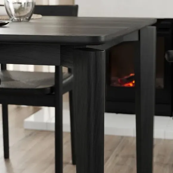 6-8 Seater Extendable Dining Table - Black Oak