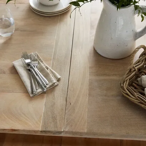 6-8 Seater Extendable Dining Table - Whitewash, Mango