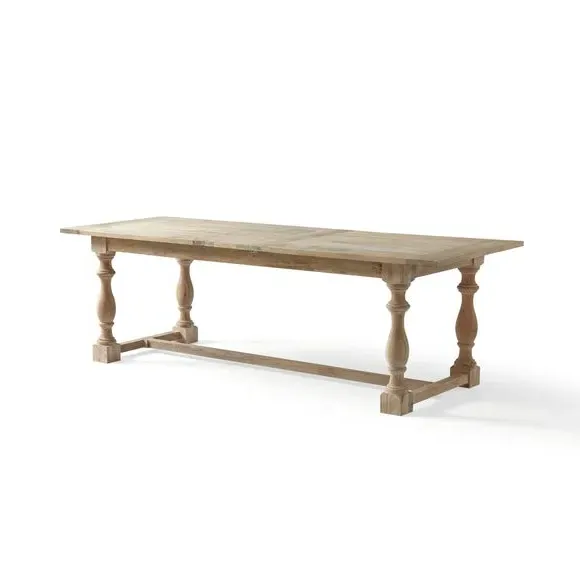 6-8 Seater Extendable Dining Table - Whitewash, Mango