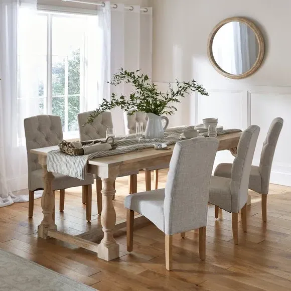 6-8 Seater Extendable Dining Table - Whitewash, Mango image