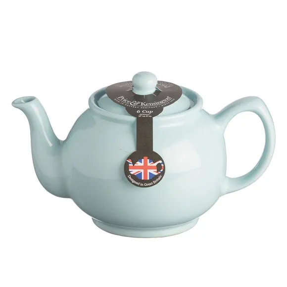 6-Cup Teapot with Non-Drip Spout - Blue, Stoneware