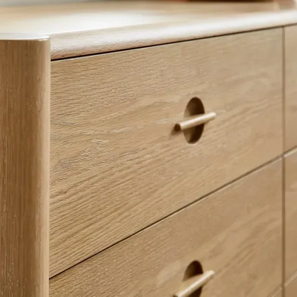 6-Drawer Chest with Groove Handles - Whitewash