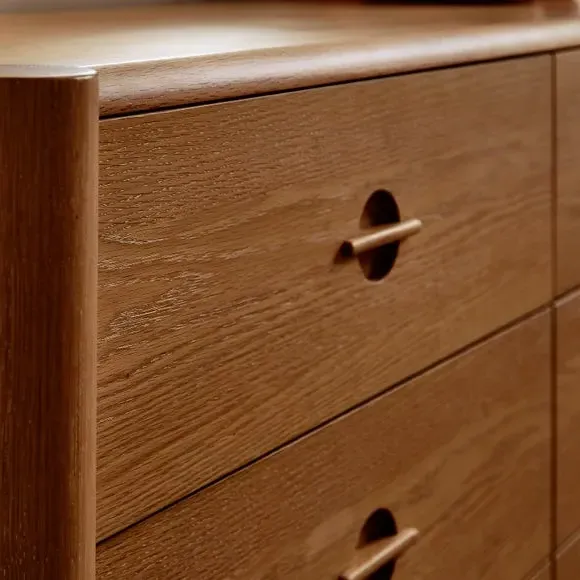 6-Drawer Chest with Groove Handles - Wood