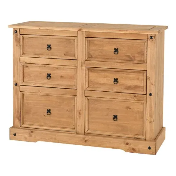 6-Drawer Chest with Handles - Pine, Wood