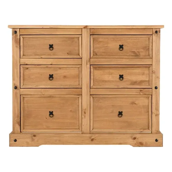 6-Drawer Chest with Handles - Pine, Wood