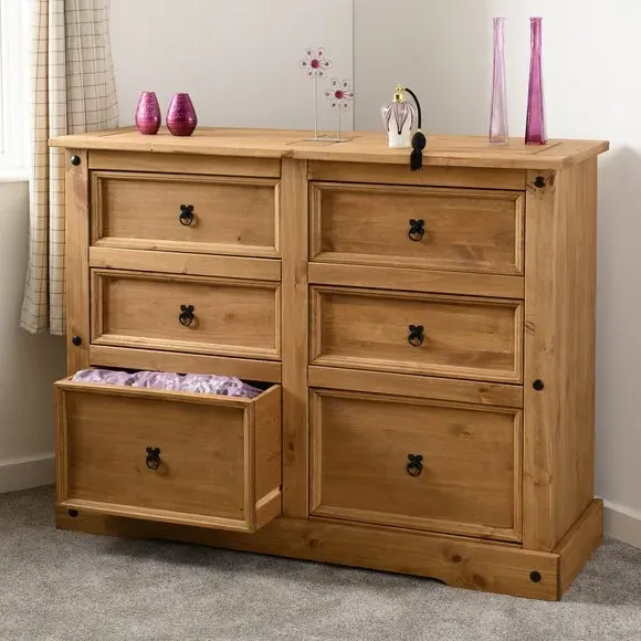6-Drawer Chest with Handles - Pine, Wood image