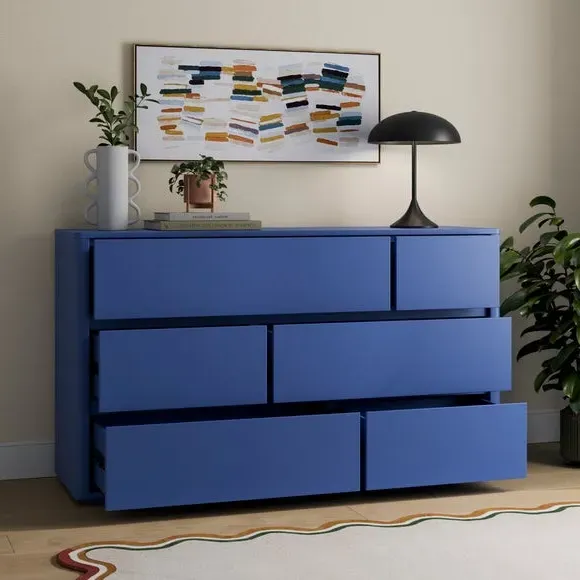 6 Drawer Chest with Metal Runners - Oak Effect