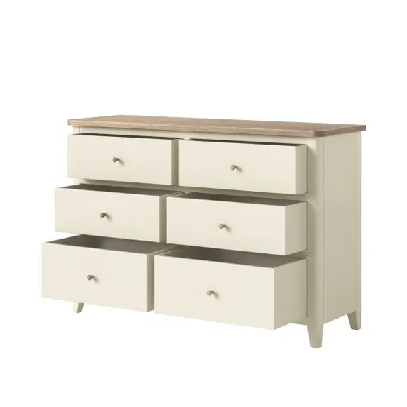 6-Drawer Chest with Storage - Ivory, Pine