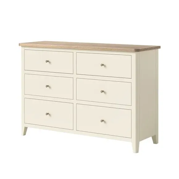 6-Drawer Chest with Storage - Ivory, Pine