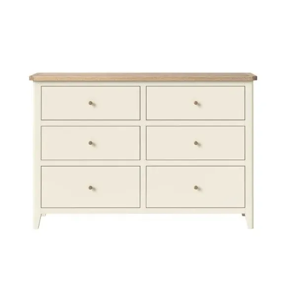 6-Drawer Chest with Storage - Ivory, Pine