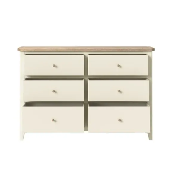 6-Drawer Chest with Storage - Ivory, Pine