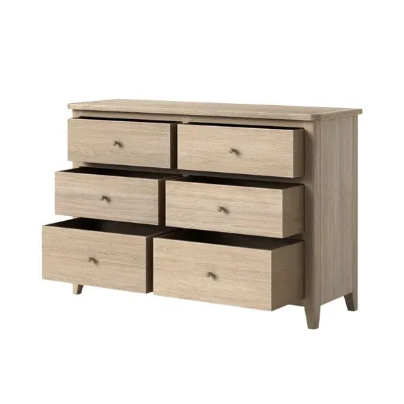 6-Drawer Chest with Storage - Oak, Pine
