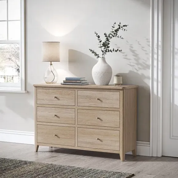 6-Drawer Chest with Storage - Oak, Pine