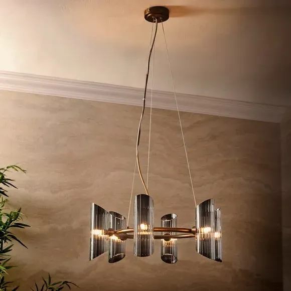 6 Light Adjustable Ceiling Light - Clear, Glass