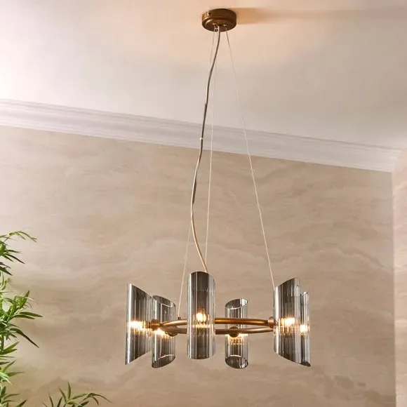 6 Light Adjustable Ceiling Light - Clear, Glass image
