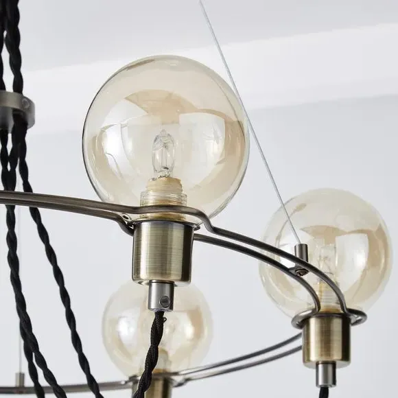 6-Light Ceiling Light - Satin Nickel, Metal