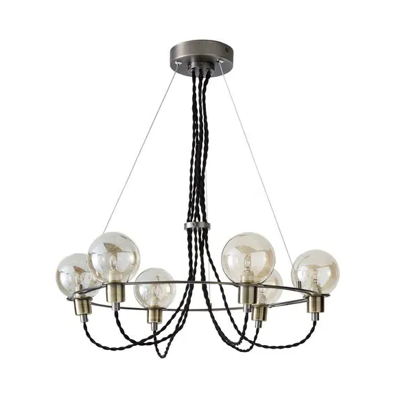 6-Light Ceiling Light - Satin Nickel, Metal