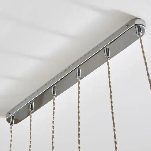 6 Light Cluster Ceiling Light - Silver, Glass
