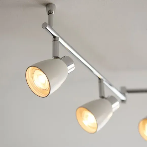 6 Light Semi Flush Spotlight Bar - Chrome