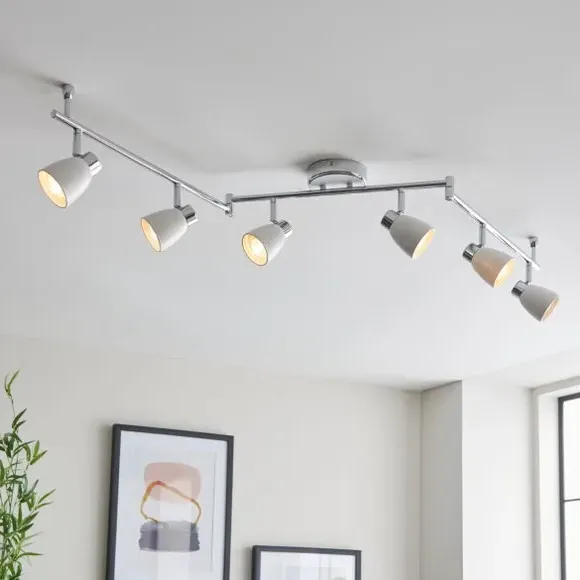 6 Light Semi Flush Spotlight Bar - Chrome image