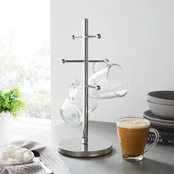 6-Mug Tree Stand - Chrome, Steel
