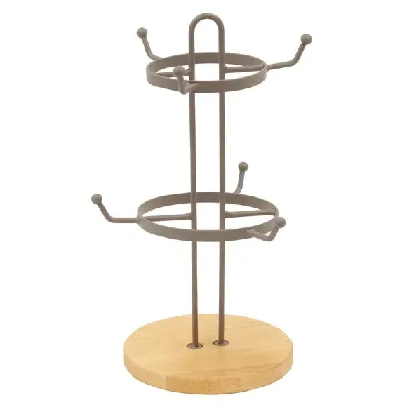 6-Mug Tree Stand - Grey, Wood image