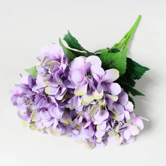 6-Pack Artificial Hydrangea Bush - Purple