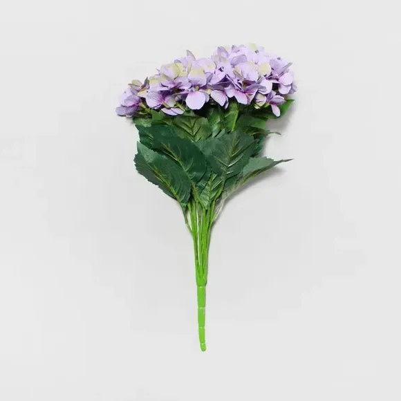 6-Pack Artificial Hydrangea Bush - Purple