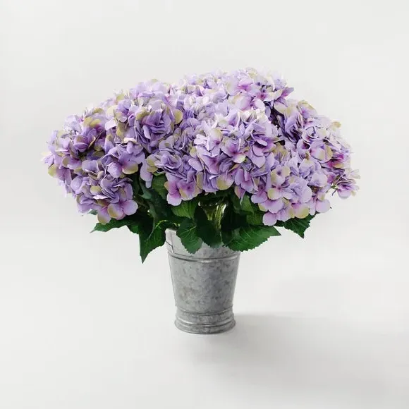 6-Pack Artificial Hydrangea Bush - Purple