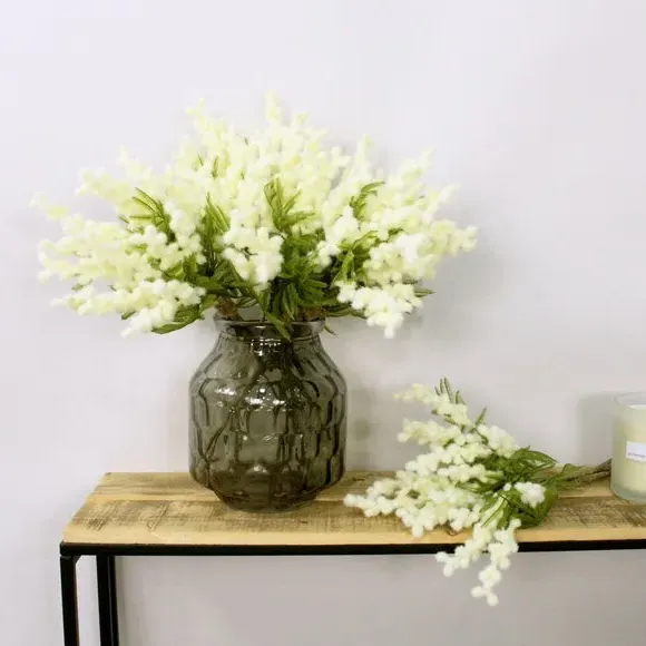6-Pack Artificial Mimosa Stems - Cream