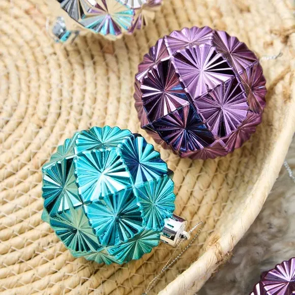 6-Pack Christmas Baubles Shatterproof - Multicolor