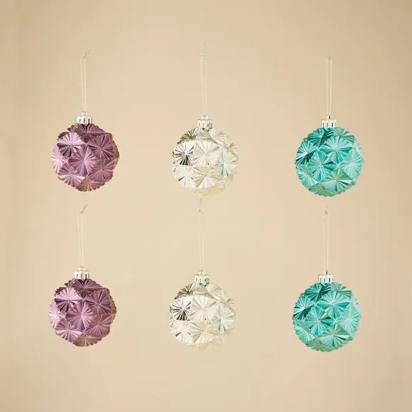6-Pack Christmas Baubles Shatterproof - Multicolor