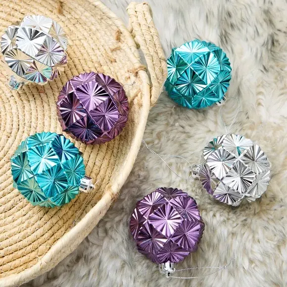 6-Pack Christmas Baubles Shatterproof - Multicolor image