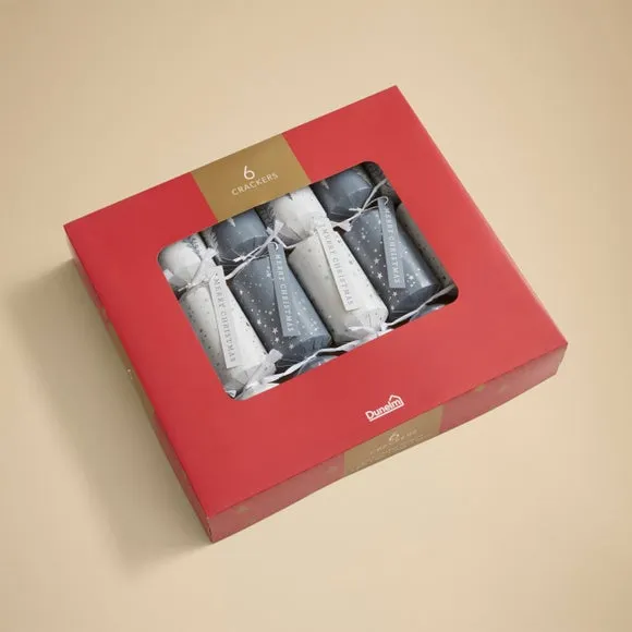 6-Pack Christmas Crackers Tree Design - Silver