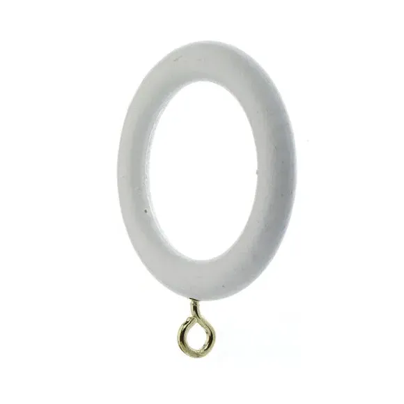 6-Pack Curtain Rings 28mm - White, Wood image