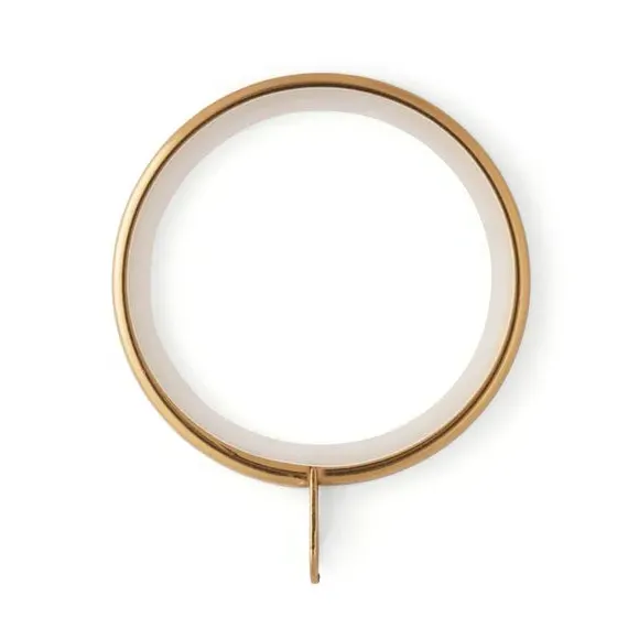 6-Pack Flat Lined Curtain Rings - Antique Gold