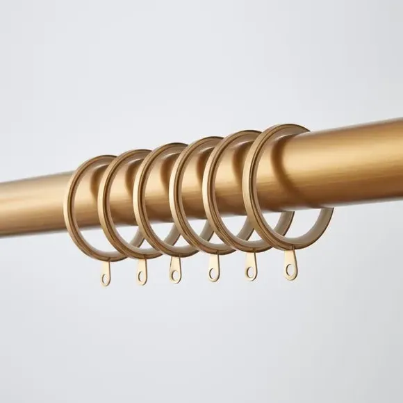 6-Pack Flat Lined Curtain Rings - Antique Gold image