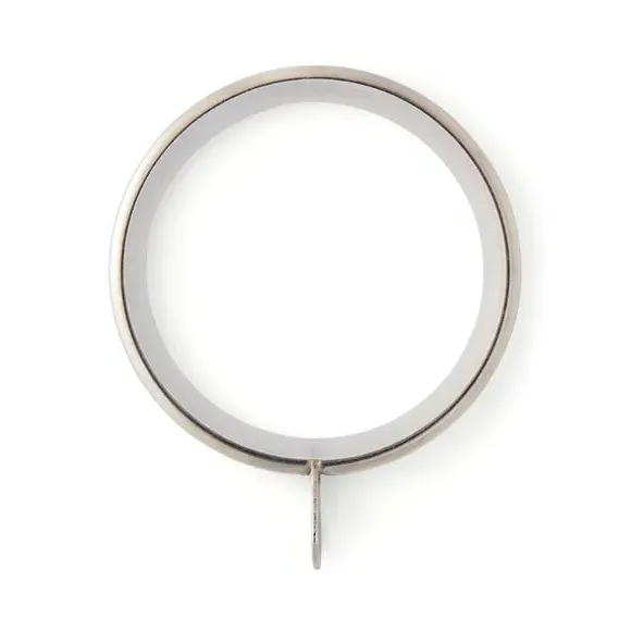 6-Pack Flat Lined Curtain Rings - Antique Silver