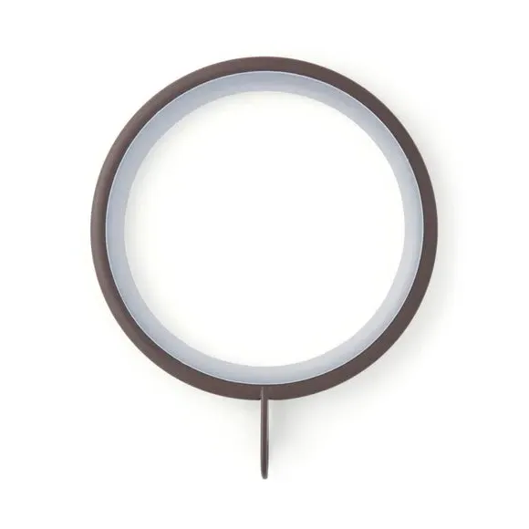 6-Pack Flat Lined Curtain Rings - Cocoa