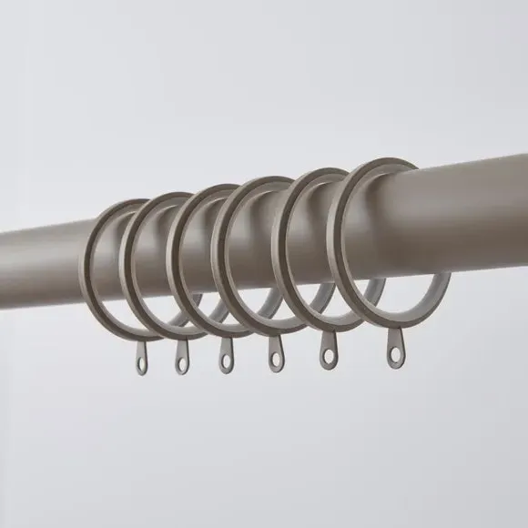 6-Pack Flat Lined Curtain Rings - Mole