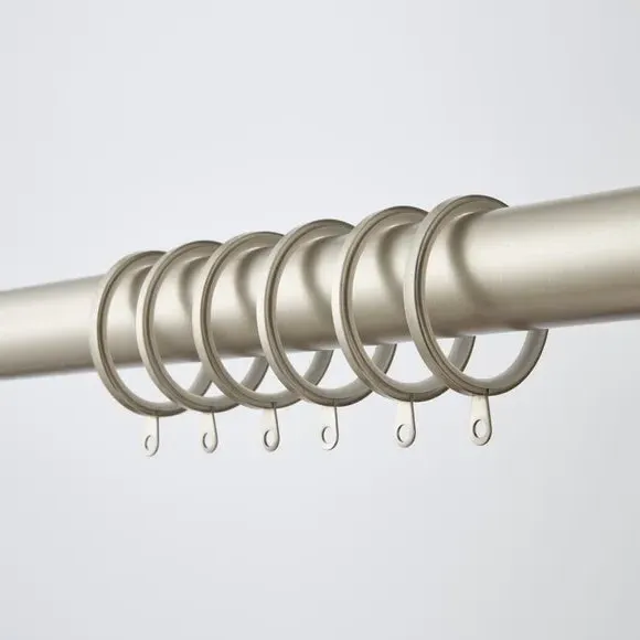 6-Pack Flat Lined Curtain Rings - Nickel