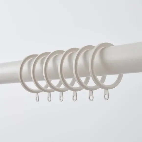 6-Pack Flat Lined Curtain Rings - Sandstone
