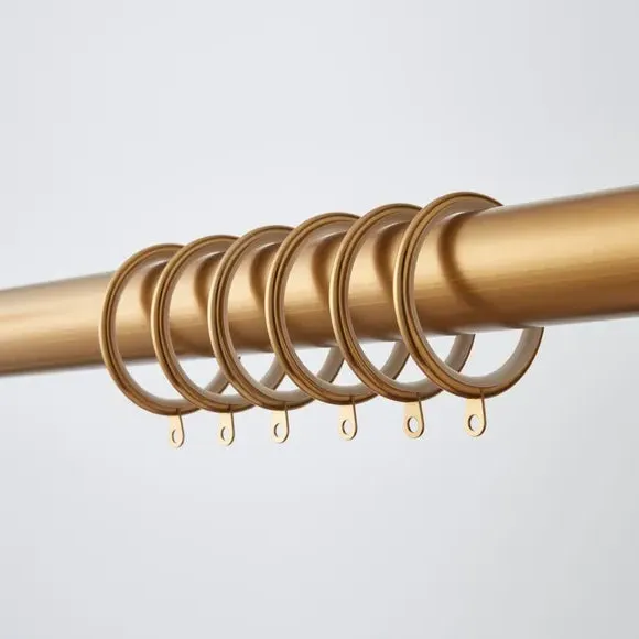 6-Pack Round Curtain Rings - Antique Gold image