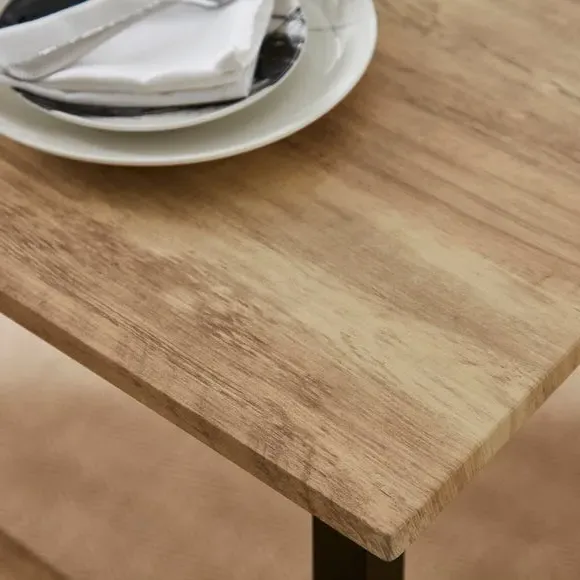 6-Seater Dining Bench Set - Light Wood